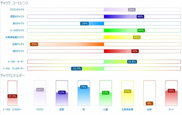 タイムウェーバーでチャクラの測定分析と調整の事例その2